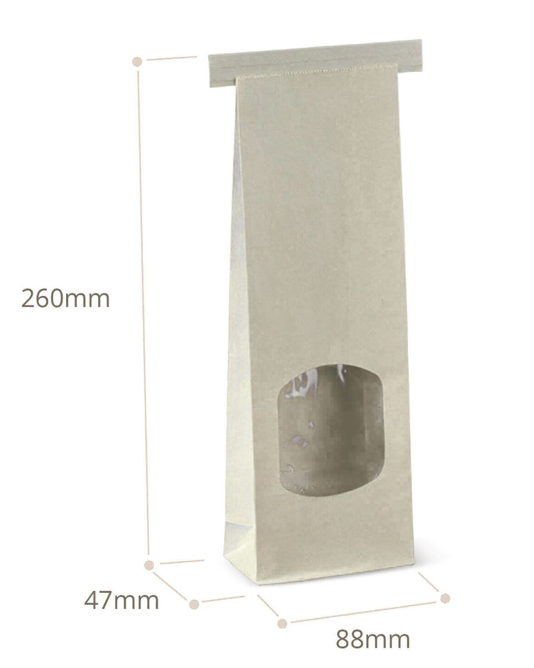 Tin Tie Small White with Window (packed 500)